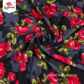 Tissu poly imprimé floral Lurex rayonne Spandex